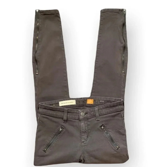 Pilcro and the Letterpress Jeans Anthropologie Serif Moto Zipper Size 26 - Picture 4 of 11